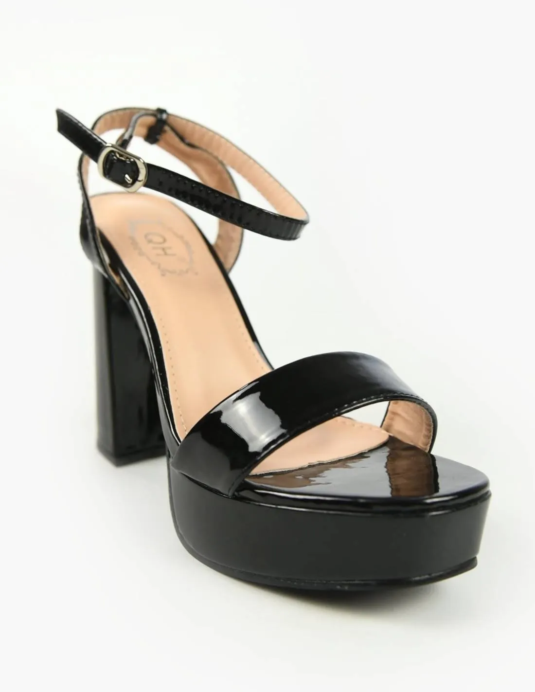 Sandalias de fiesta charol negras