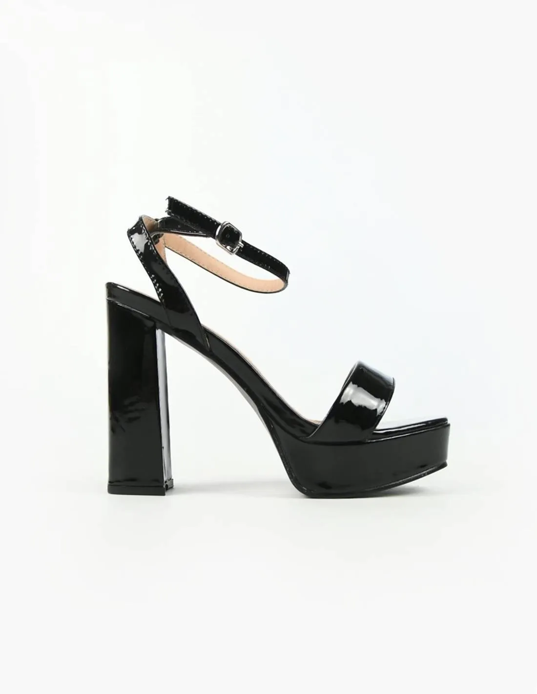 Sandalias de fiesta charol negras