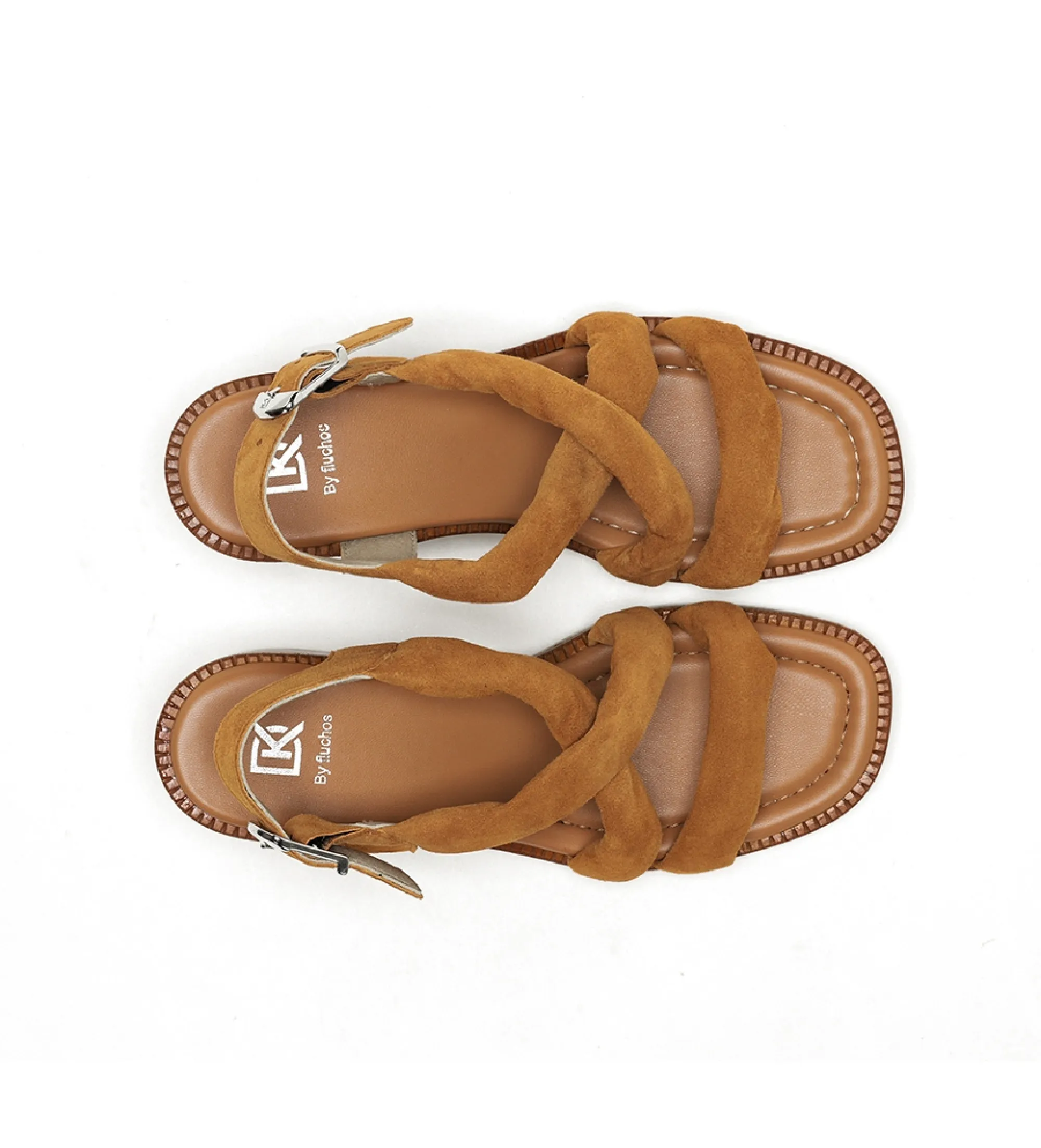 Sandalias de Piel D9067 marrón