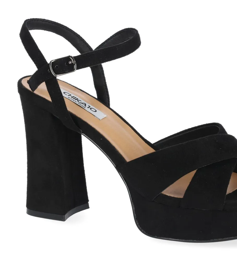 SANDALIAS JOLIE 04 NEGRO ALTURA TACóN 11CM