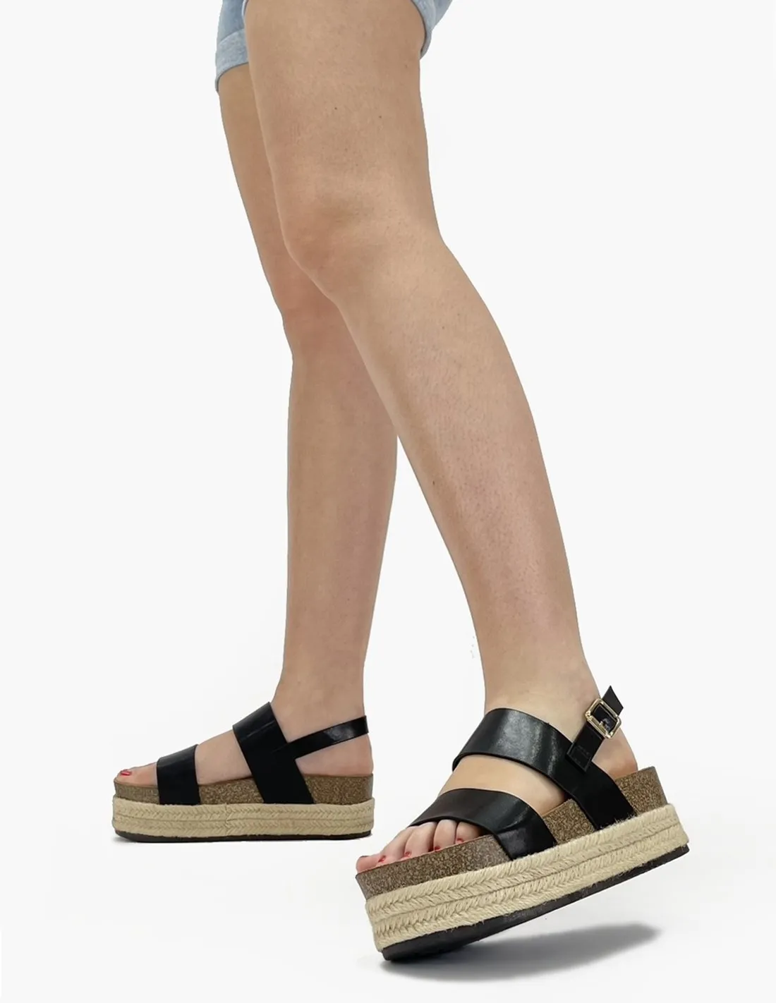 Sandalias negras con plataforma