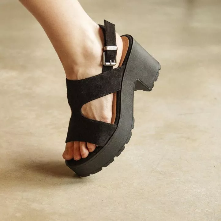 Sandalias tacón Mustang emeline efecto antelina
