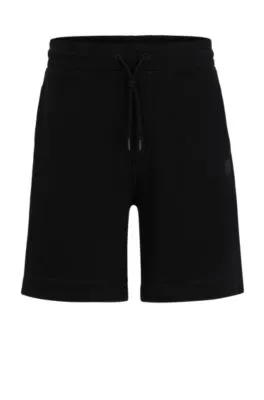 Shorts regular fit en felpa de algodón con insignia de logo
