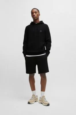 Shorts regular fit en felpa de algodón con insignia de logo