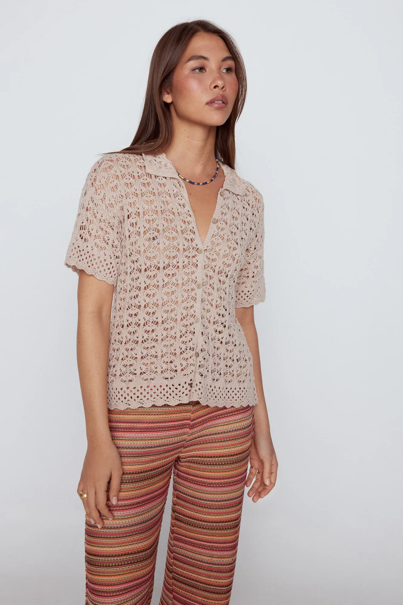 Slowlove Polo punto calado