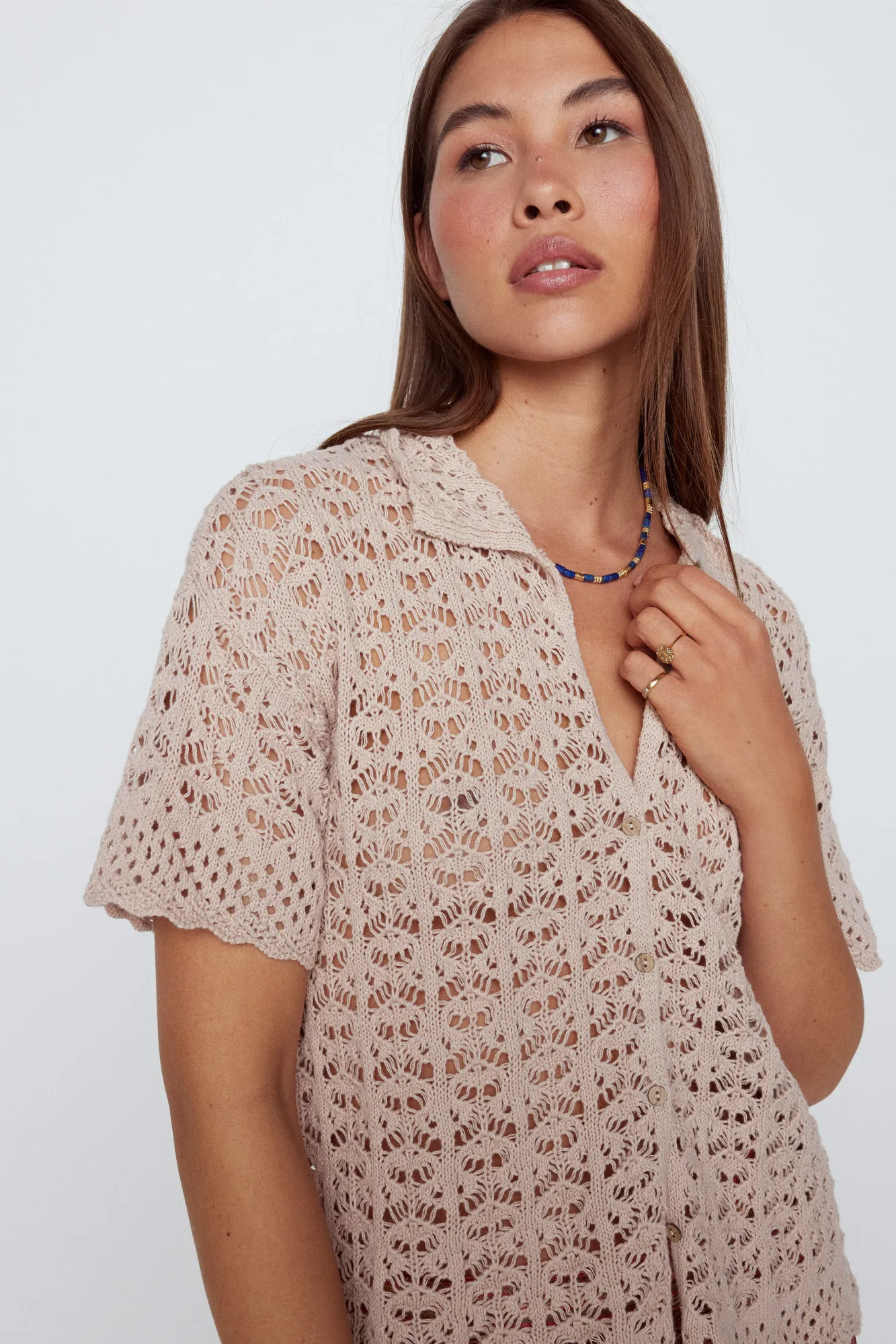 Slowlove Polo punto calado