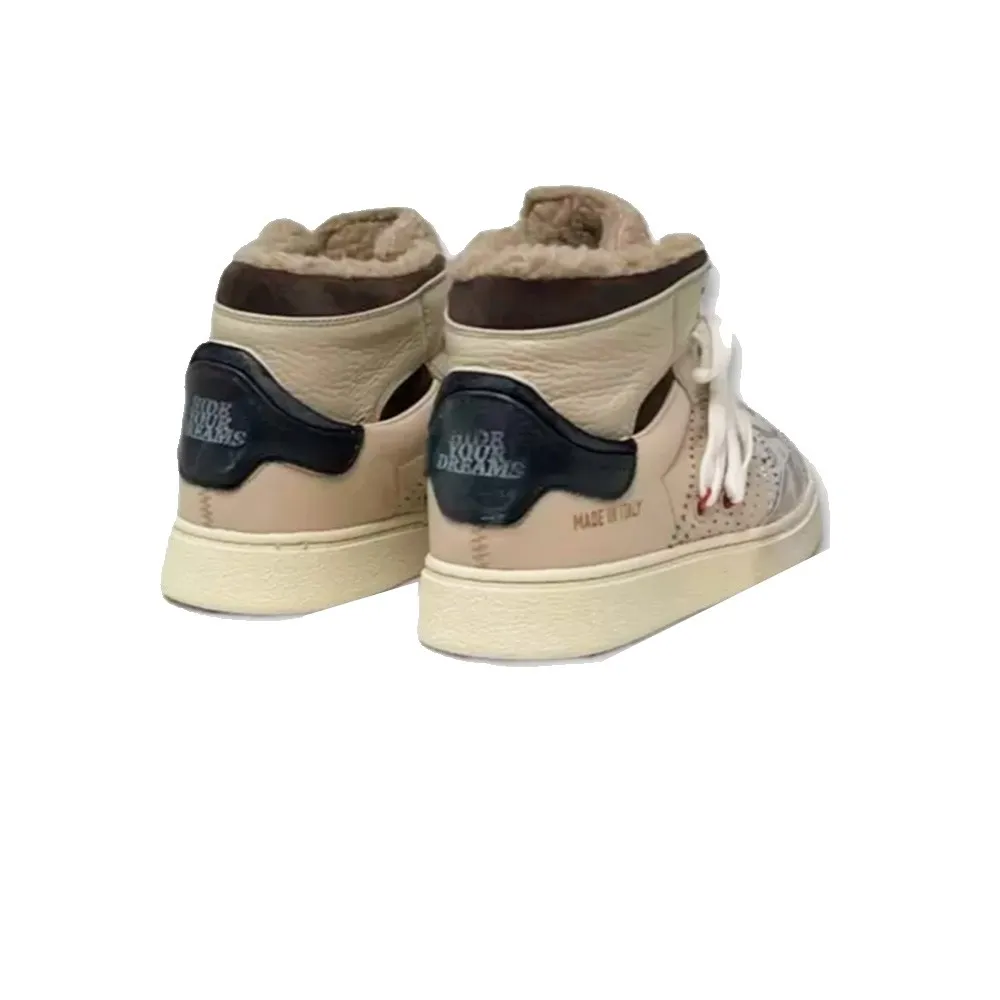 Sneakers Altas de Piel Hidnander The Cage 902 Color Plata y Marrón