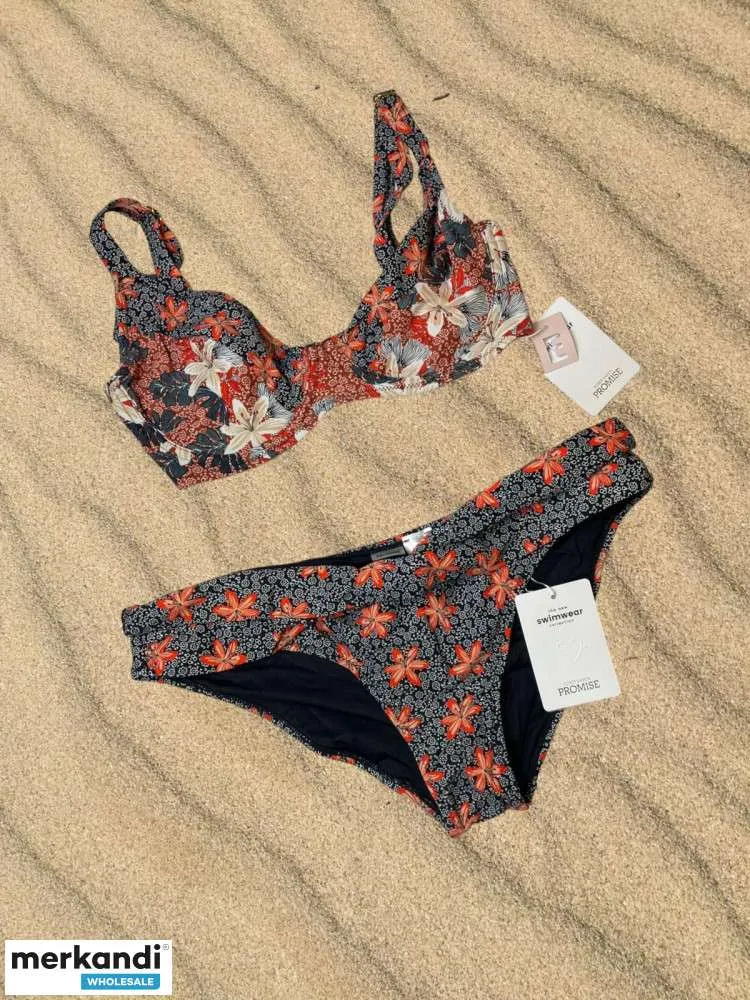 Stock Promesa de trajes de baño para mujer (trajes de baño de cintura alta, bikinis, vestidos de playa)