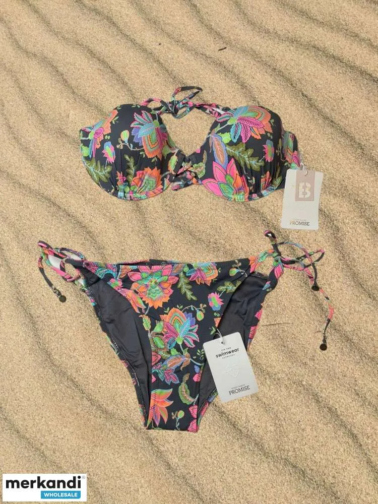 Stock Promesa de trajes de baño para mujer (trajes de baño de cintura alta, bikinis, vestidos de playa)