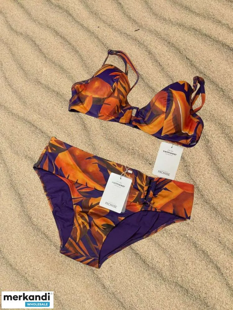 Stock Promesa de trajes de baño para mujer (trajes de baño de cintura alta, bikinis, vestidos de playa)