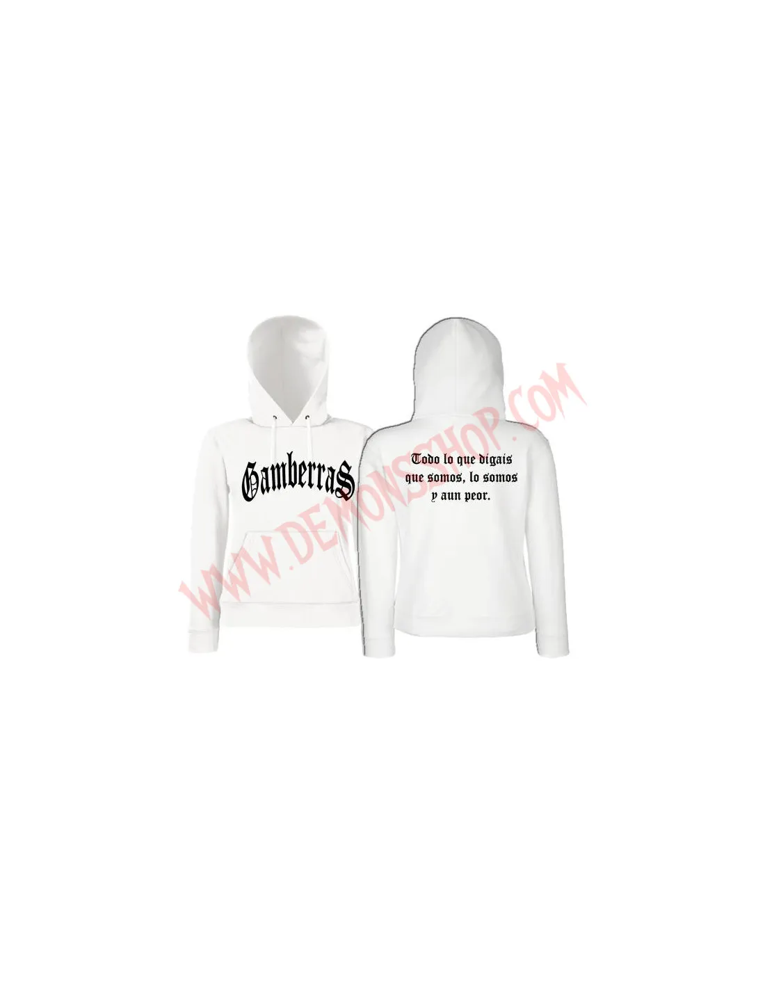 Sudadera Chica Gamberras Clasica (blanca)