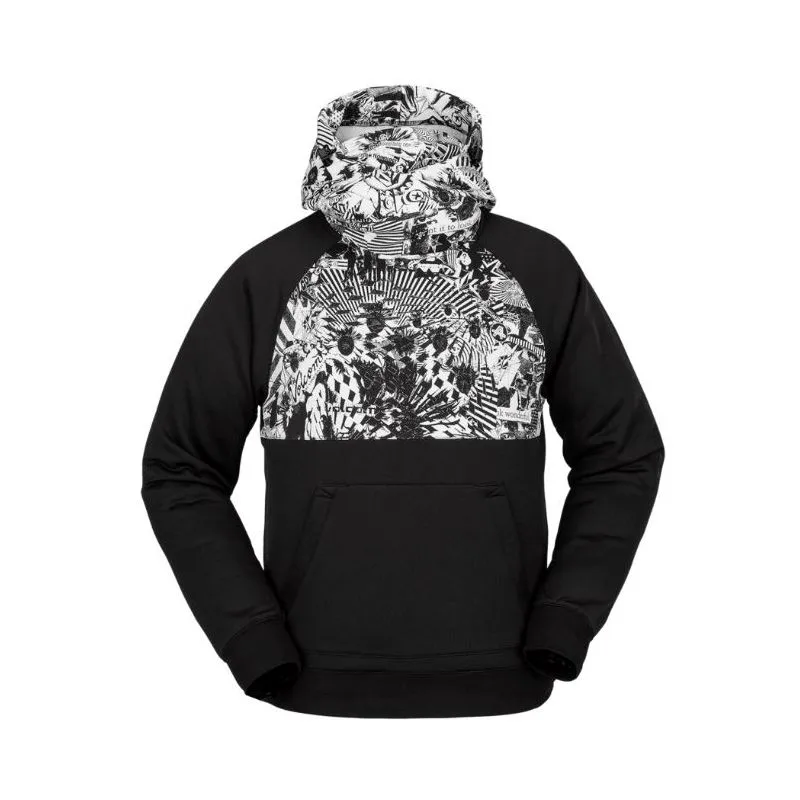 Sudadera con capucha Volcom Hybrid Riding (negro blanco) hombres