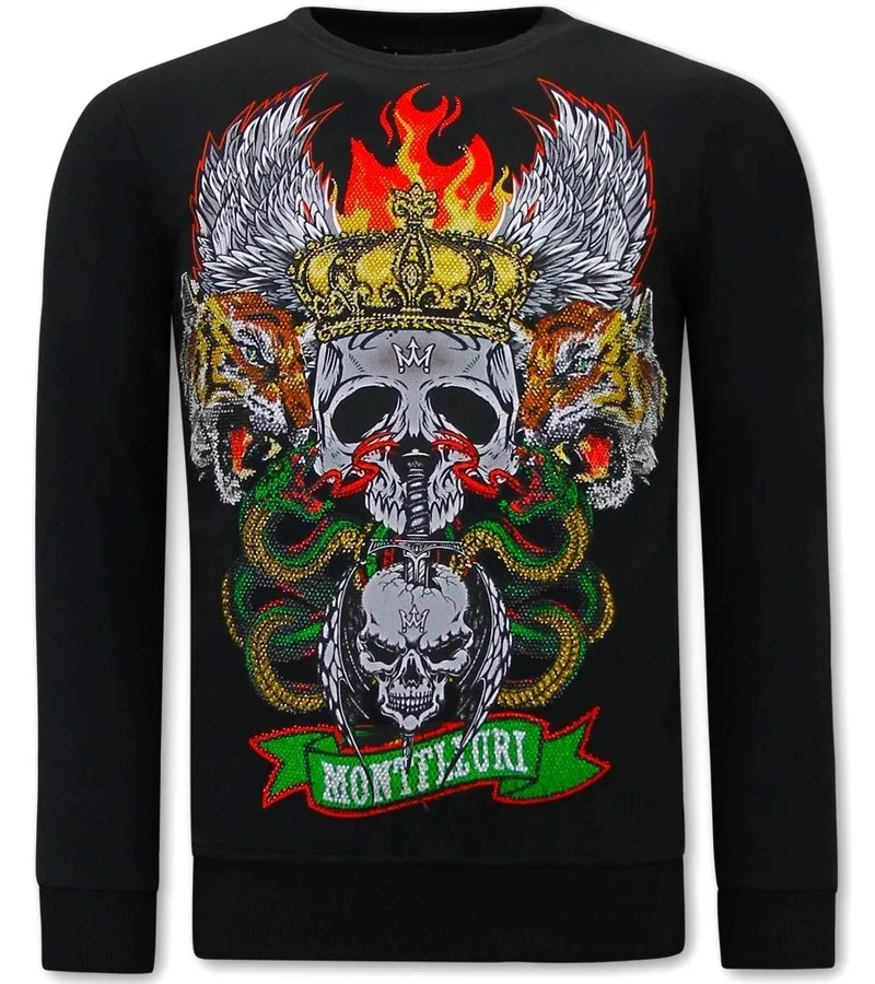 SUDADERAS DE MARCA SKULL HEAD  3662  NEGRO