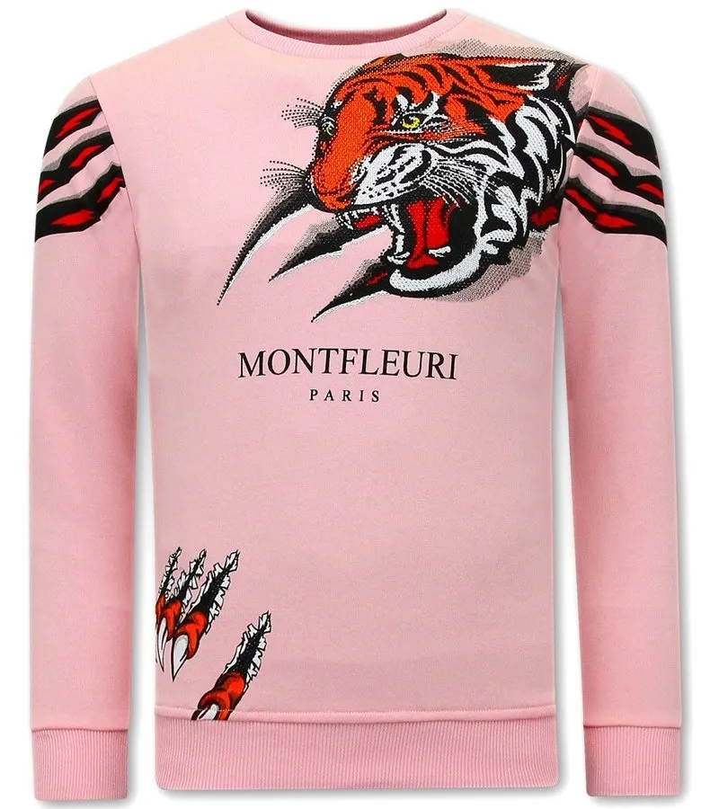 SUDADERAS HOMBRE TIGER HEAD  3636  ROSA