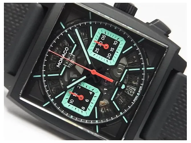 TAG HEUER Monaco Cronógrafo 39 MM Titanio CBL2184.FT6236 Hombre Plata 