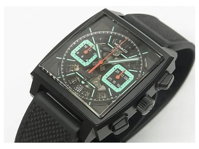TAG HEUER Monaco Cronógrafo 39 MM Titanio CBL2184.FT6236 Hombre Plata 