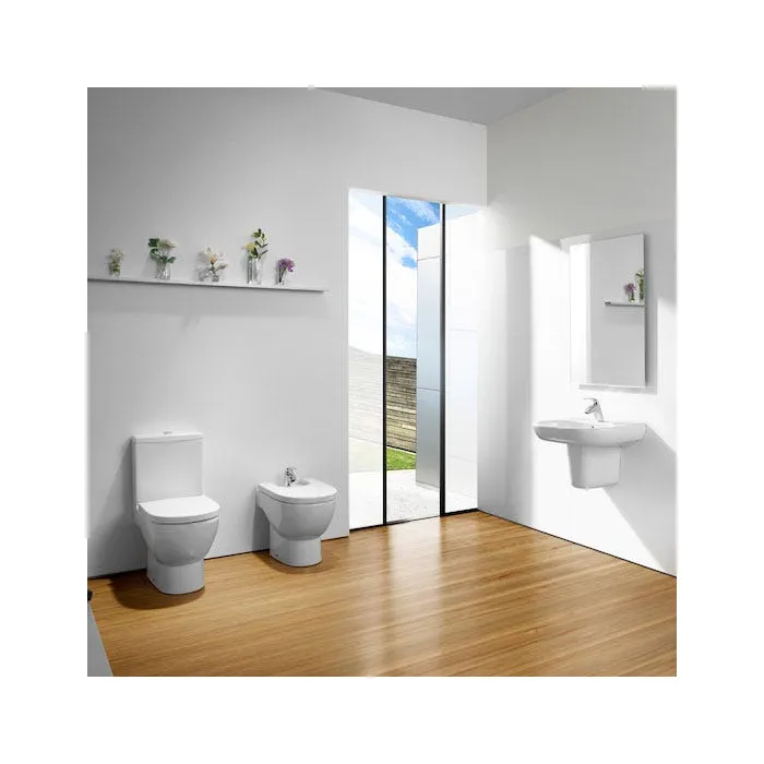 Tapa y asiento de supralit para inodoro compacto con caída amortiguada Blanco  Meridian Roca