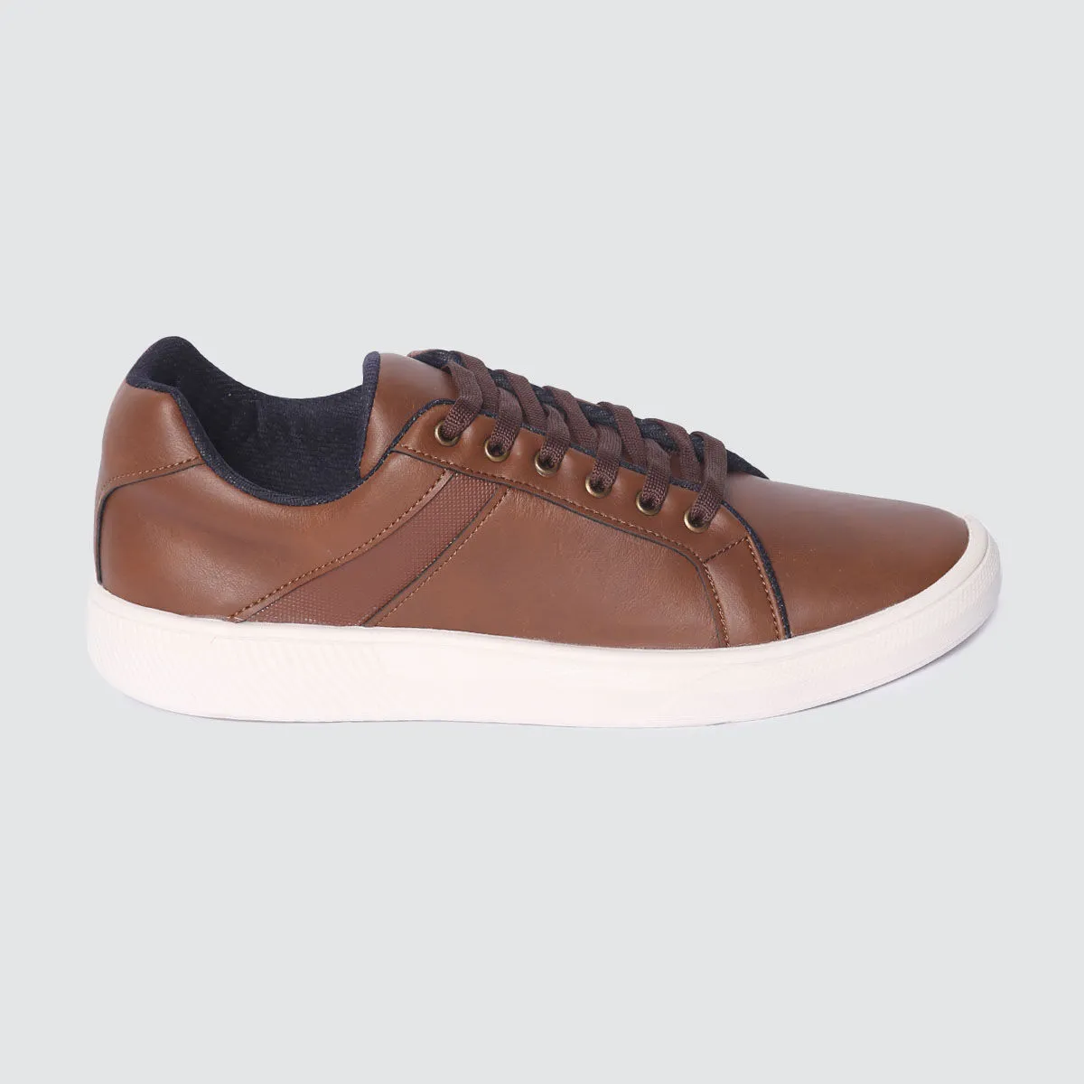 Tenis Hombre Cafe Suela Blanca