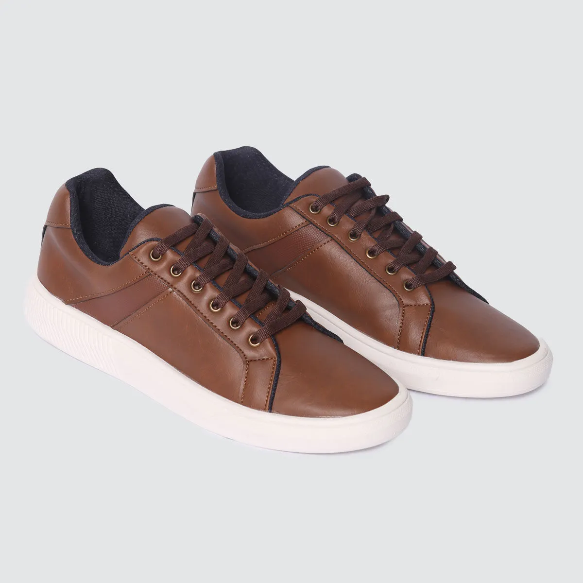 Tenis Hombre Cafe Suela Blanca