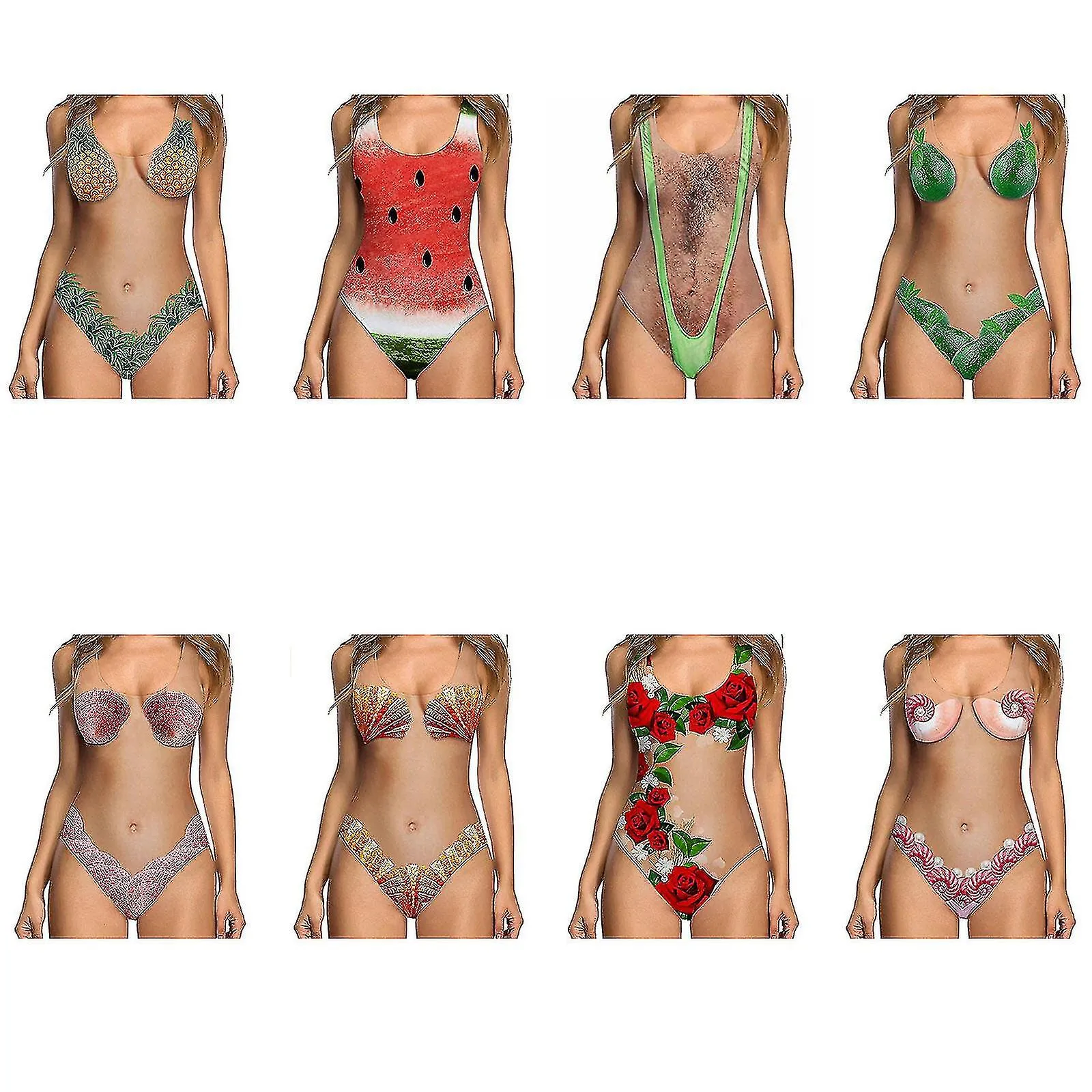 TRAJE DE BAñO DE UNA PIEZA PARA MUJER FUNNY FRUIT PRINT TRAJE DE BAñO MONOKINI TRAJES DE BAñO SXL