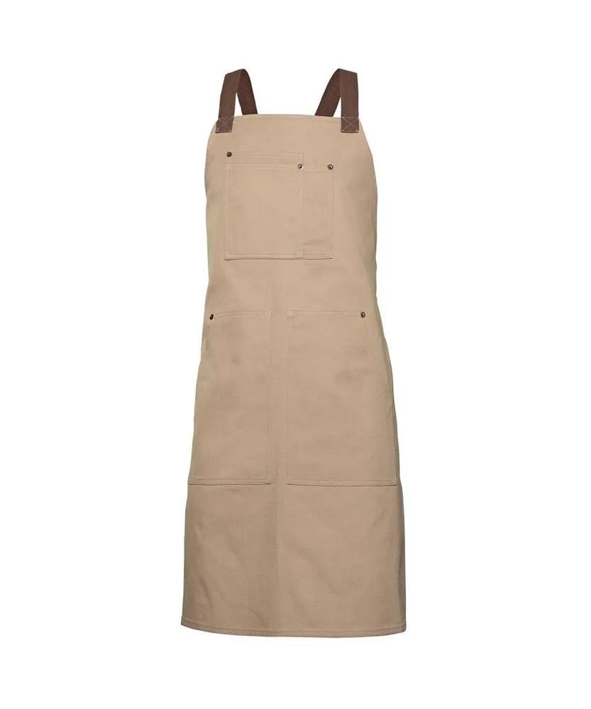VELILLA V4211B  TABLIER À BAVETTE CANVAS  BEIGE/BROWN