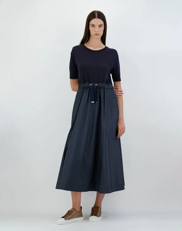 VESTIDO BIMATERIA NAVY