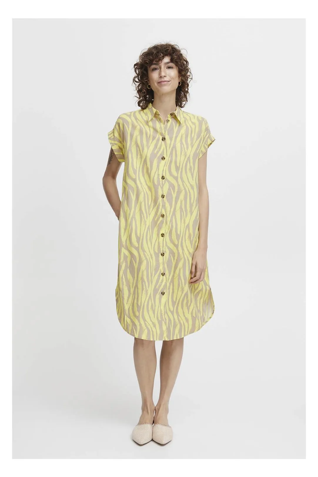 VESTIDO CAMISERO KAFTAN BYFALA AMARILLO