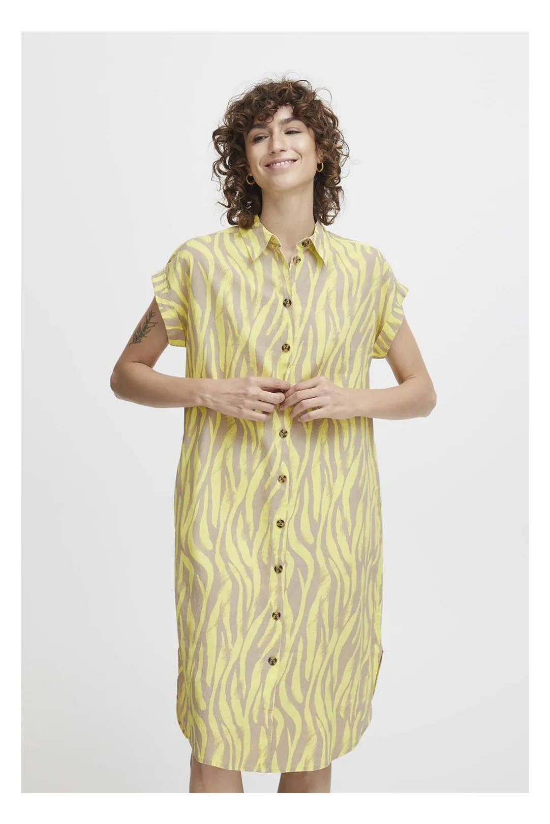 VESTIDO CAMISERO KAFTAN BYFALA AMARILLO