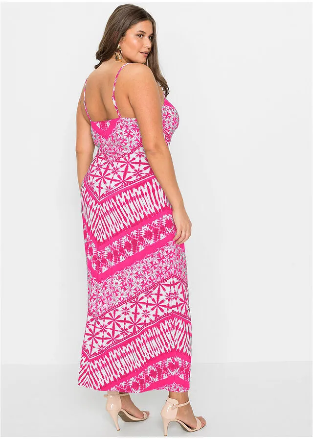 VESTIDO LARGO ESTAMPADO ROSABLANCO ESTAMPADO