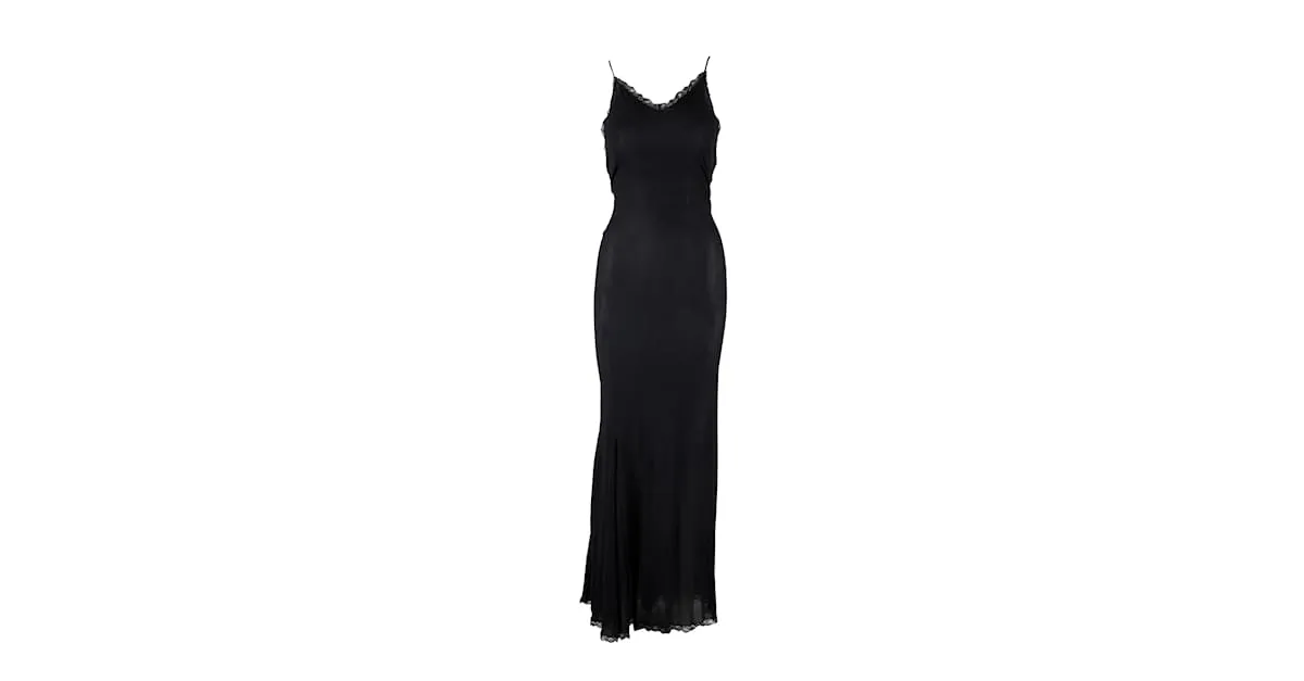 Vestido lencero largo transparente de Roberto Cavalli Negro 