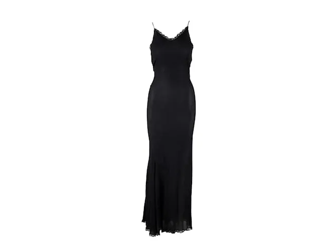 Vestido lencero largo transparente de Roberto Cavalli Negro 
