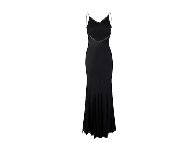 Vestido lencero largo transparente de Roberto Cavalli Negro 