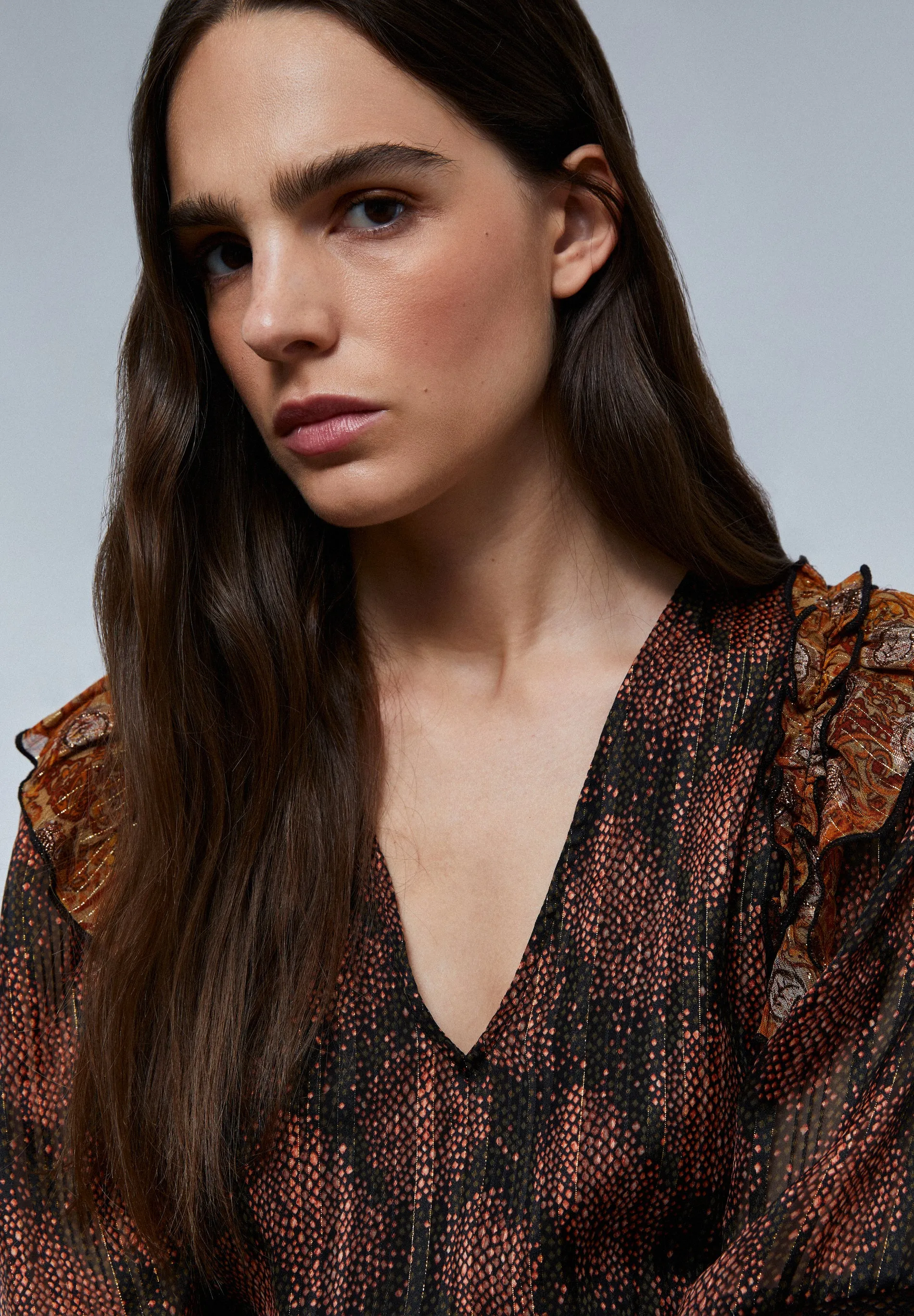 VESTIDO MIDI PAISLEY LUREX
