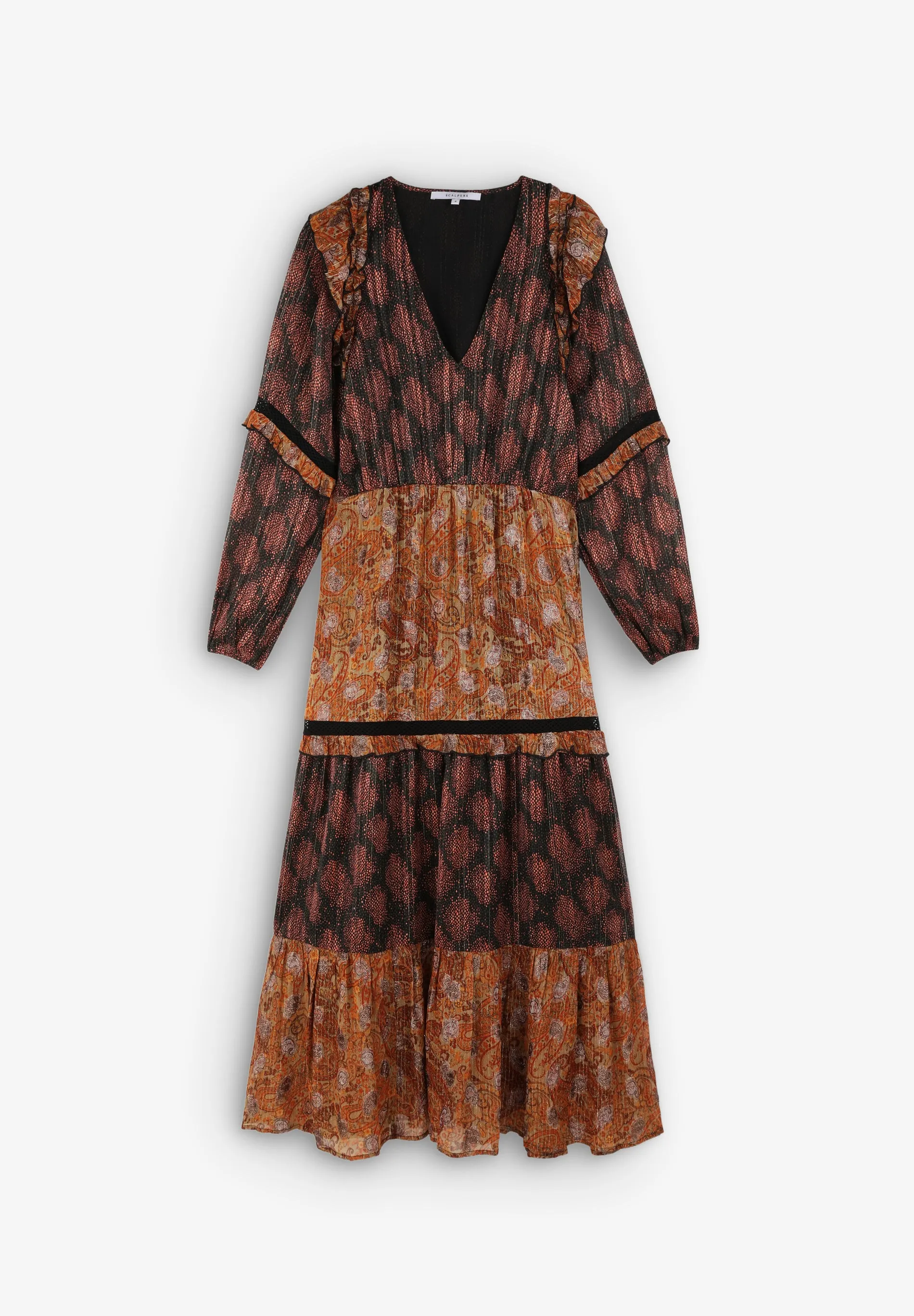 VESTIDO MIDI PAISLEY LUREX
