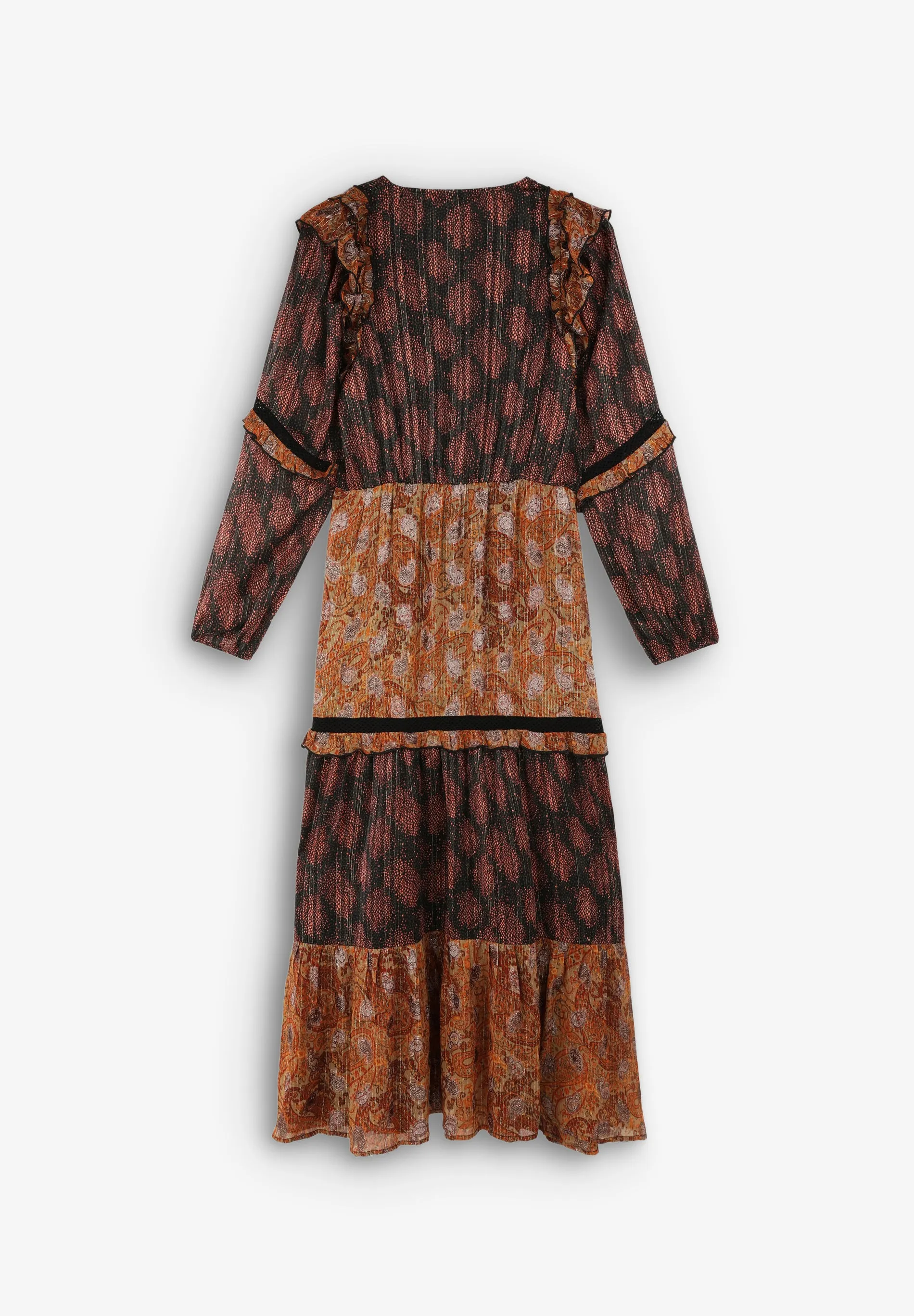 VESTIDO MIDI PAISLEY LUREX