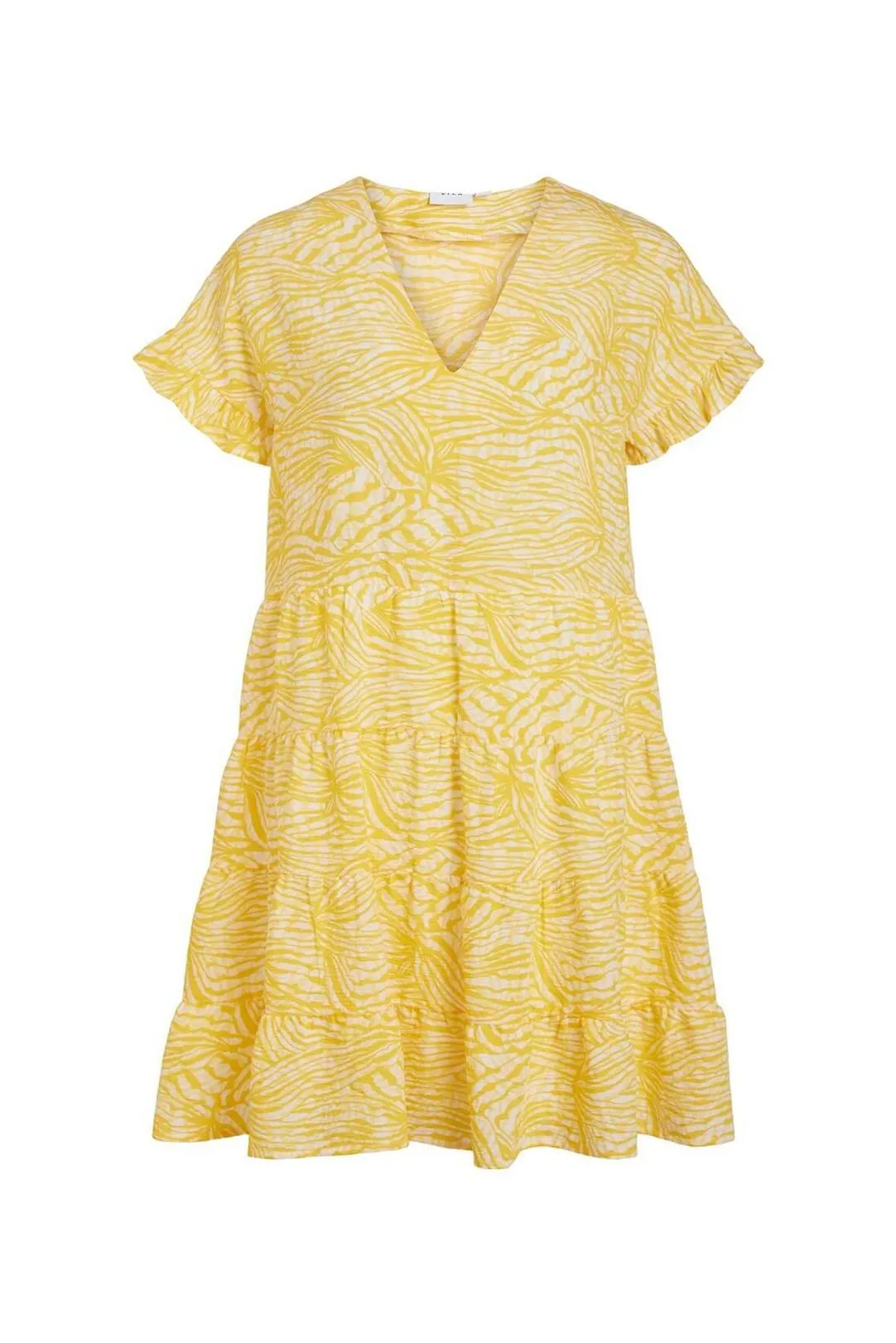 VESTIDO MINI VOLANTES VILIMIA AMARILLO