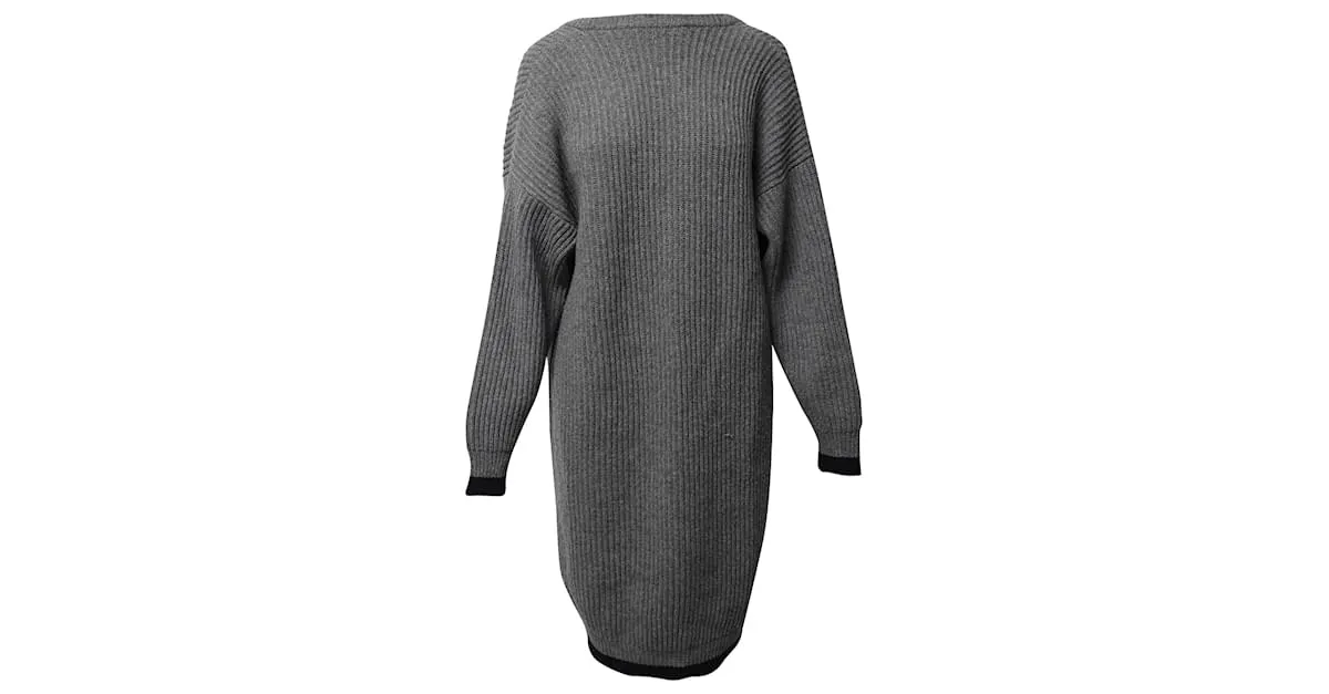 Vestido tipo jersey de punto en lana gris de Maison Martin Margiela 