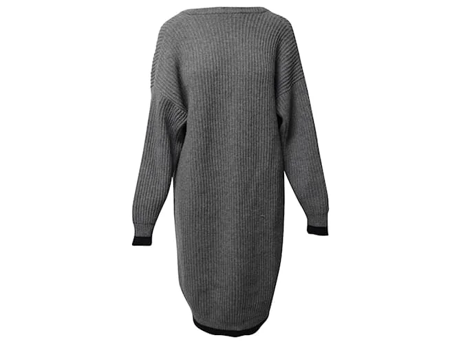 Vestido tipo jersey de punto en lana gris de Maison Martin Margiela 
