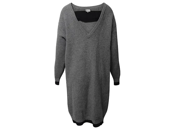 Vestido tipo jersey de punto en lana gris de Maison Martin Margiela 