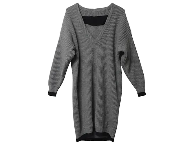 Vestido tipo jersey de punto en lana gris de Maison Martin Margiela 