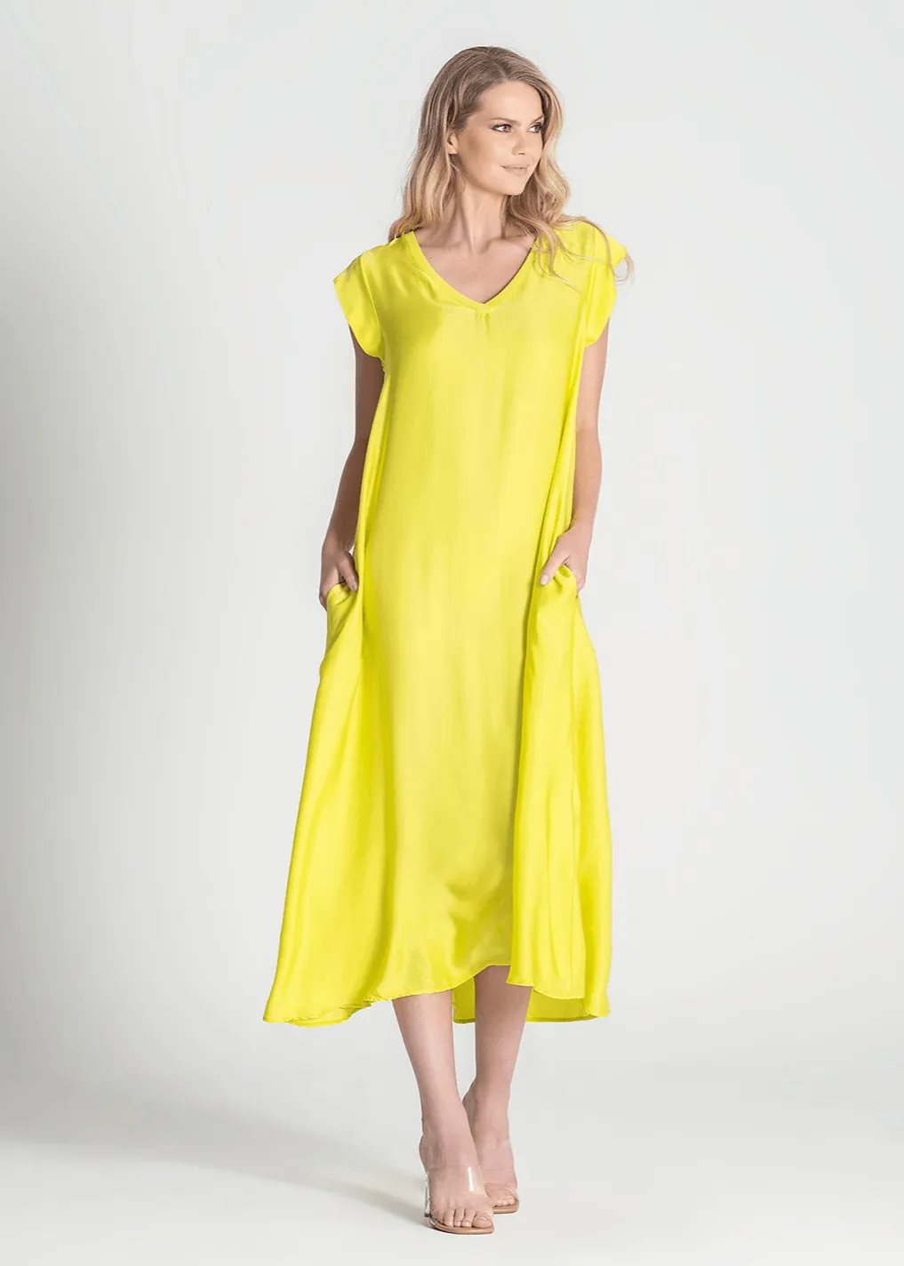 Vestido viscosa Amarillo