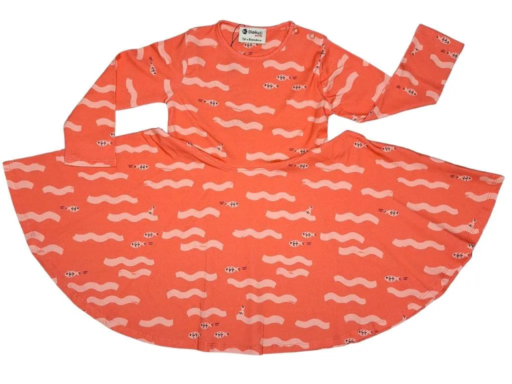 VESTIDO VUELO ROJO  OLAS