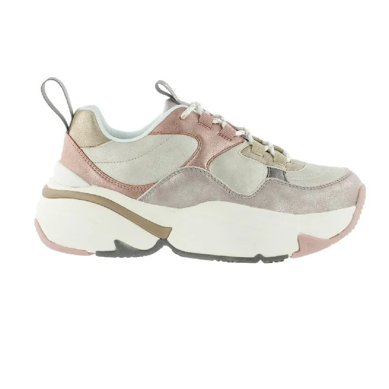 VICTORIA 147106 Blanco y nude. Deportivo plataforma mujer