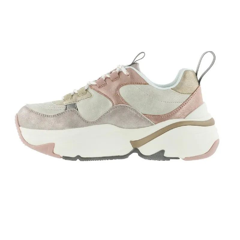 VICTORIA 147106 Blanco y nude. Deportivo plataforma mujer