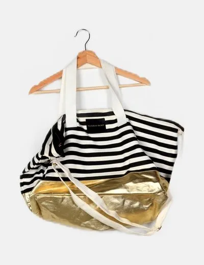 Victoria's Secret Bolso bicolor rayas