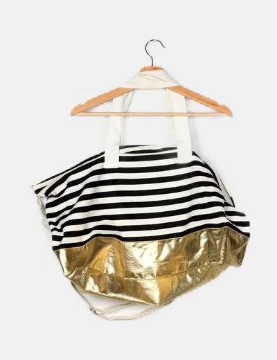 Victoria's Secret Bolso bicolor rayas