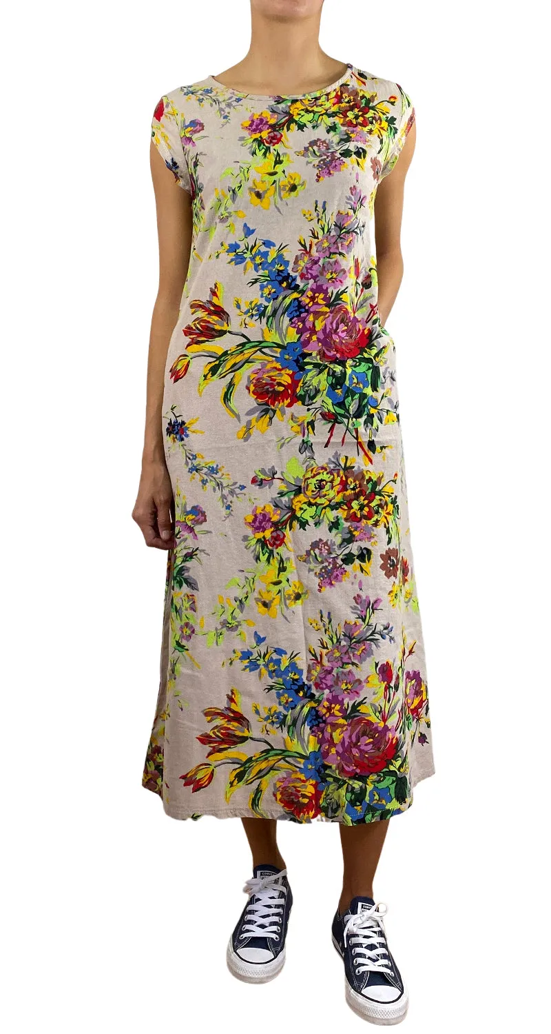 VINTAGE Vestido Beige Flores
