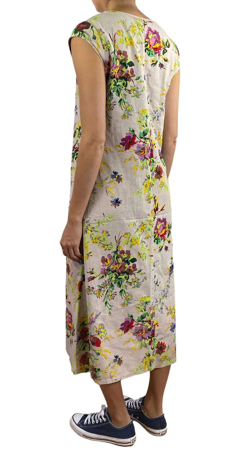 VINTAGE Vestido Beige Flores