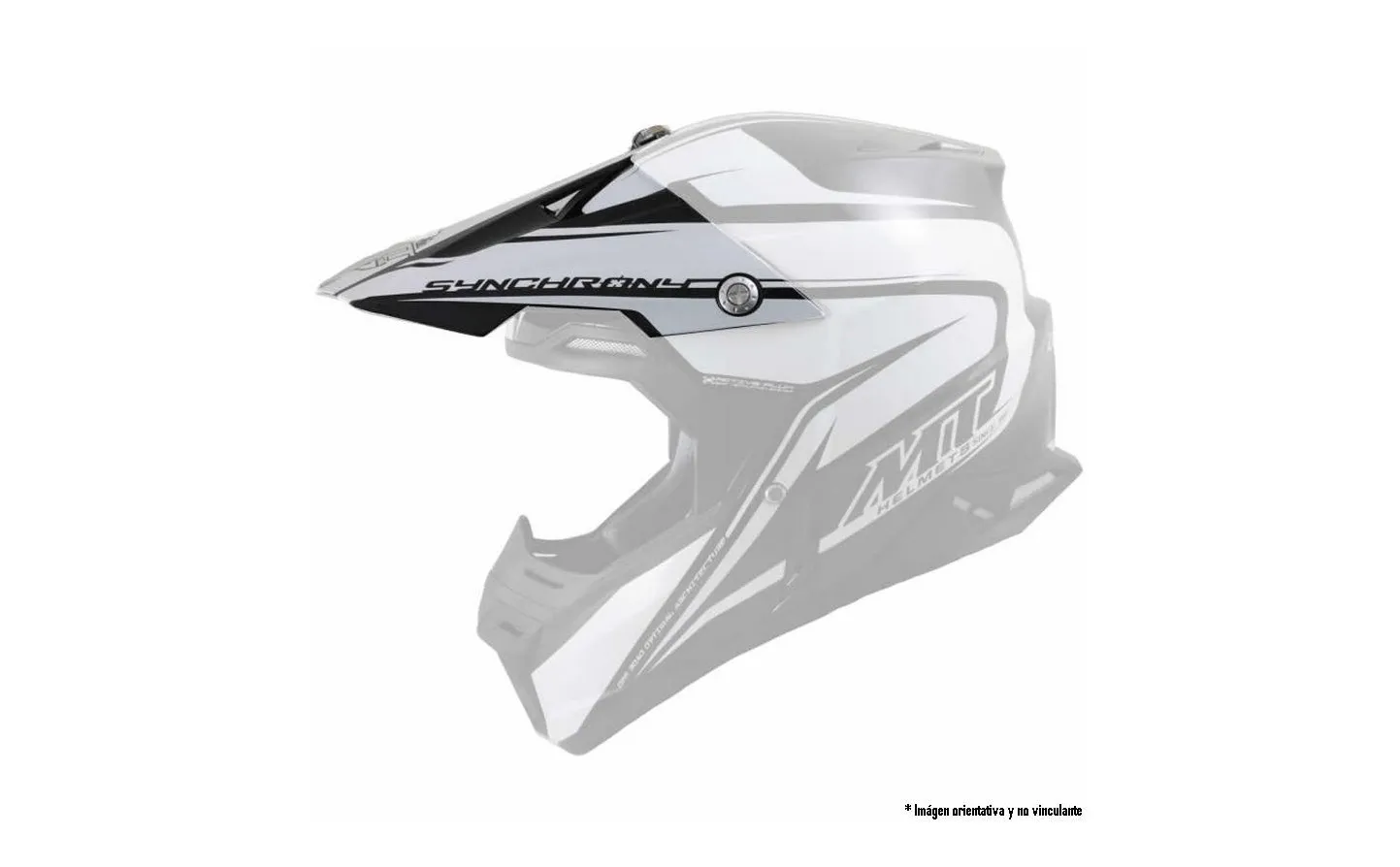 Visera Casco Mt Synchrony Steel Negra/Blanca/Gris Brillo
