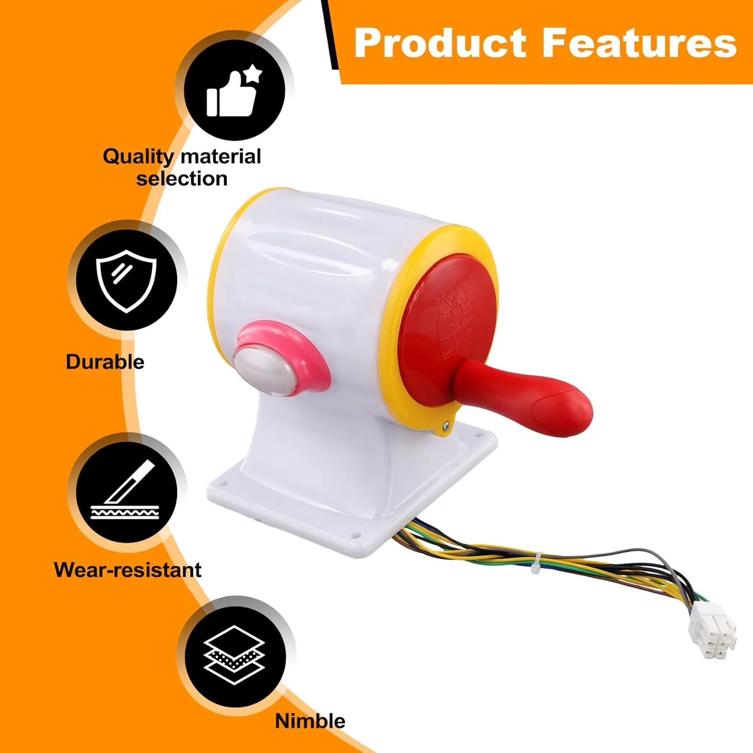 yasoe Joystick con Manivela de Pesca de 12 V  Botón de Captura y Caza  Controlador para Máquina de Videojuegos Arcade